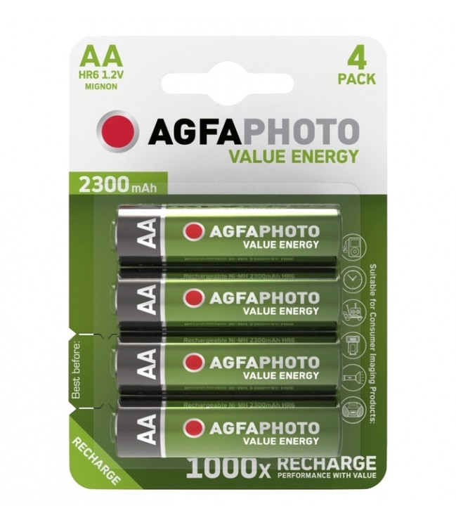 AgfaPhoto baterijos AA 2300mah 1.2V, 4 vnt.