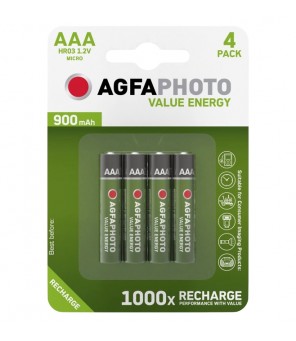 AgfaPhoto baterijos AAA 900mah 1.2V, 4 vnt.