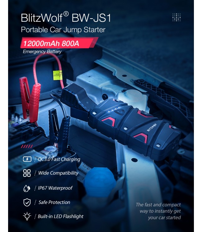 Akumuliatorių įkroviklis starteris BlitzWolf BW-JS1