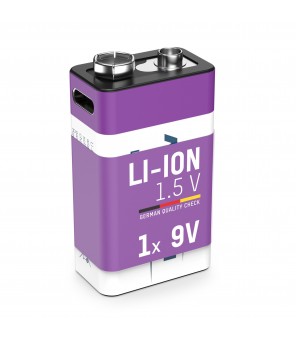 ANSMANN Įkraunamos baterijos 1604 9V 400mAh (Li-Ion 3.7Wh) su USB-C lizdu