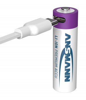 Ansmann Įkraunamos baterijos AA 1.5V 2000mAh (Li-Ion 3.26Wh) su USB-C lizdu, max iškrovimo srovė 2A, 4vnt įpakavime 
