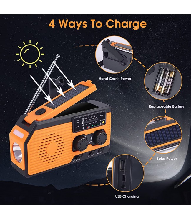 Аварийное радио с солнечной батареей и USB