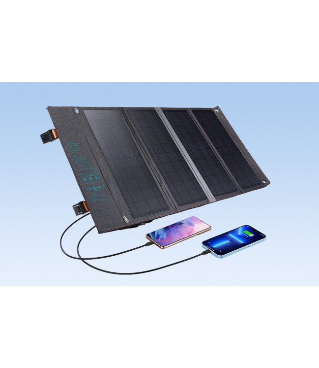 Складное солнечное зарядное устройство Choetech SC006 36 Вт 1xUSB QC, 1xUSB-C PD (серый)