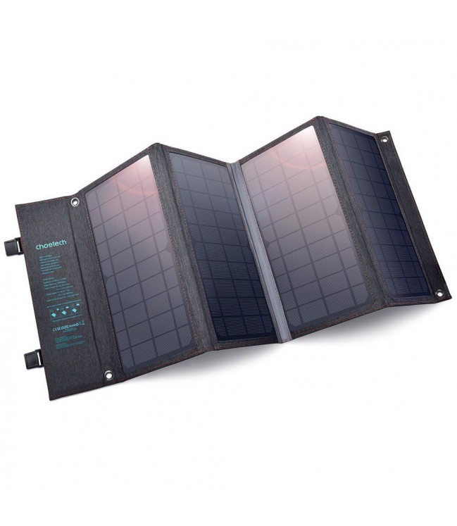 Складное солнечное зарядное устройство Choetech SC006 36 Вт 1xUSB QC, 1xUSB-C PD (серый)