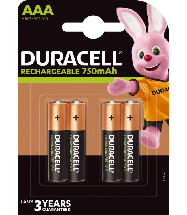 DURACELL AAA 750mAh įkraunamos baterijos 4 vnt. HR03/DC2400