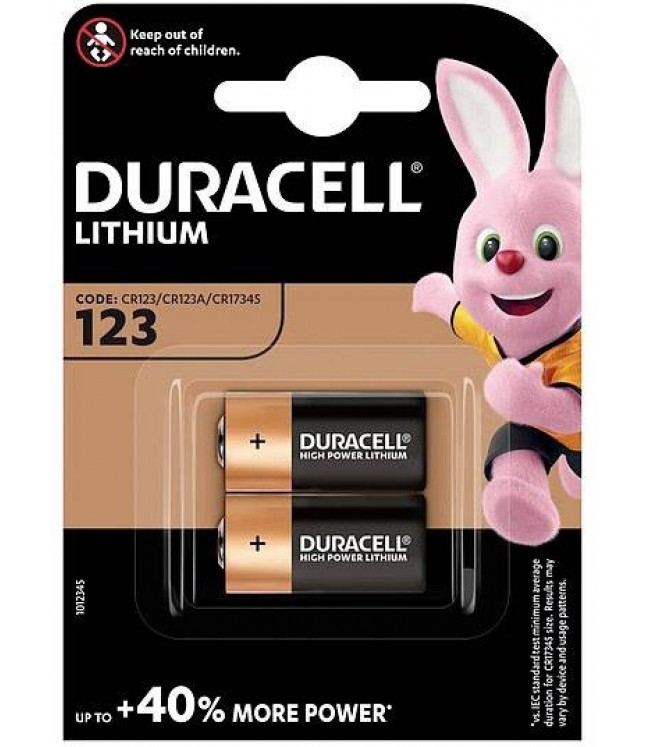 Duracell CR123 fotoaparato baterija CR123A ličio 1400 mAh 3 V 2 vnt.