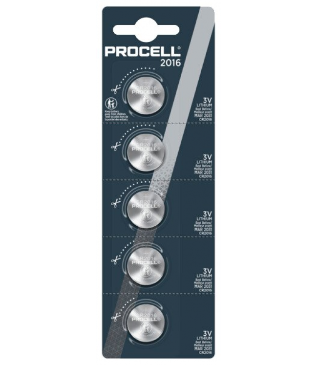 Duracell Procell CR2016 battery 5 pcs.