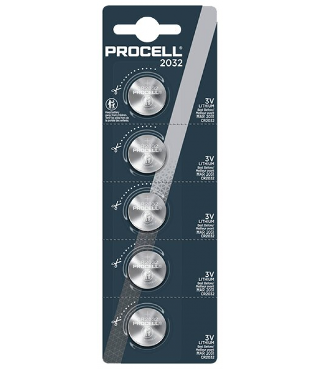 Duracell Procell CR2032 batteries 5pcs.