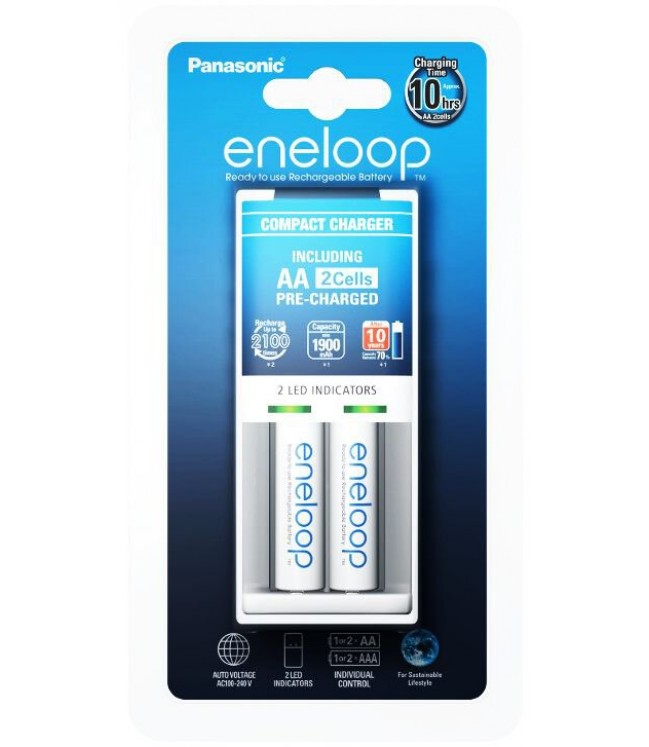 Eneloop BQ-CC50E charger + 2 pcs batteries Eneloop 1900mAh AA