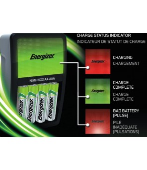 Energizer Maxi įkroviklis + 4 x R6/AA 2000 mAh baterijos