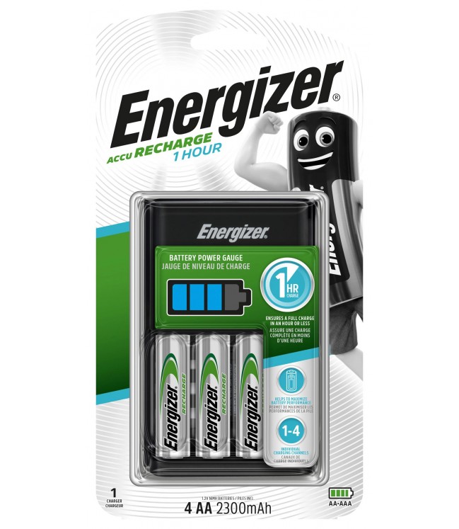 Energizer Ni-MH battery charger "1 HOUR" + 4 x R6/AA 2300 mAh