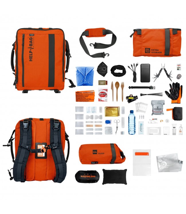 Evakuacinė kuprinė, Help Bag Essential – Flame Orange