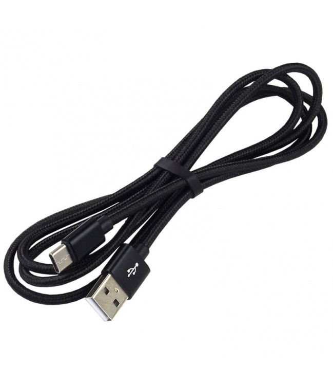 EverActive 2m braided cable USB - USB-C 3A CBB-2CB