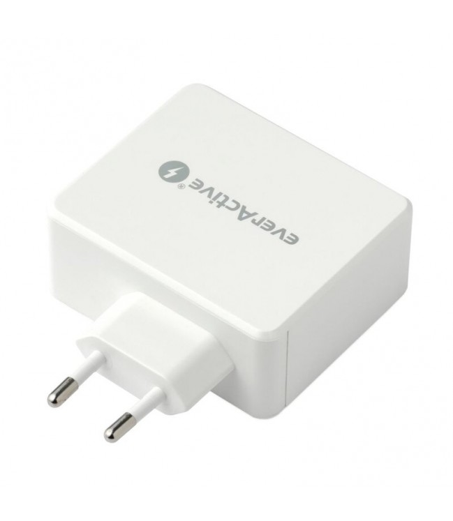 EverActive 5-12V USB QC 3.0 and 5-20V USB-C PD 63W Charger SC-600Q