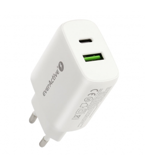 EverActive SC-370Q wall charger with USB QC3.0 and USB-C PD PPS 25 W socket