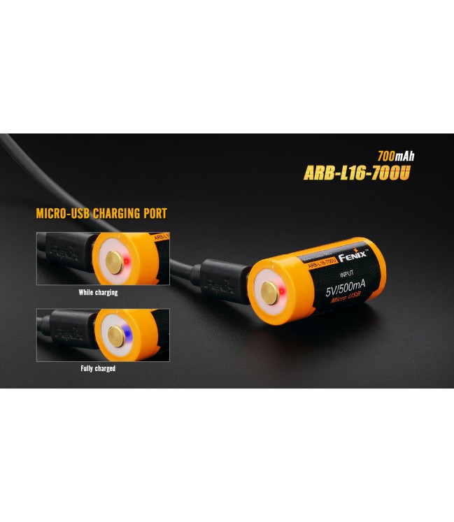 Fenix ARB-L16-700U pakraunama baterija 16340 RC123A