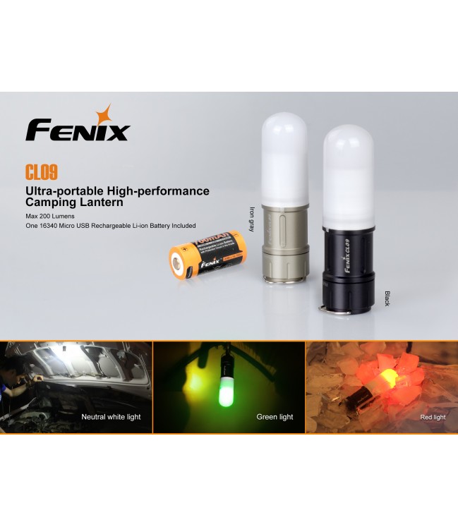 Fenix CL09 ultra-portable high-performance camping lantern, grey