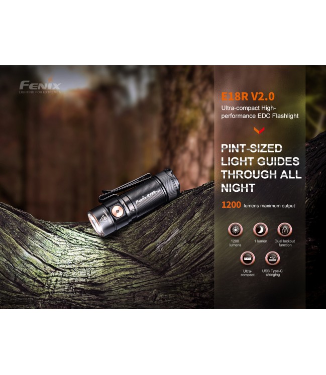 Fenix E18R V2.0 įkraunamas LED žibintuvėlis