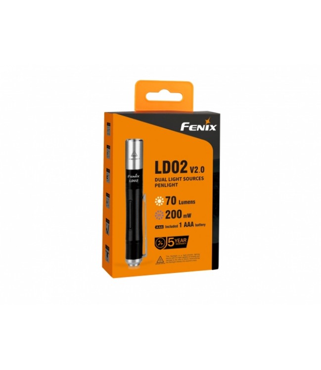 Fenix LD02 V2.0 žibintuvėlis Balta ir UV šviesa