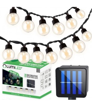 GLADI 2 30LED G40 10.6 m outdoor bulb garland with solar panel
