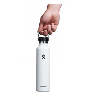 Hydro Flask Standard Mouth Travel Bottle with standard flexible cap 710 ml S24SX110 White