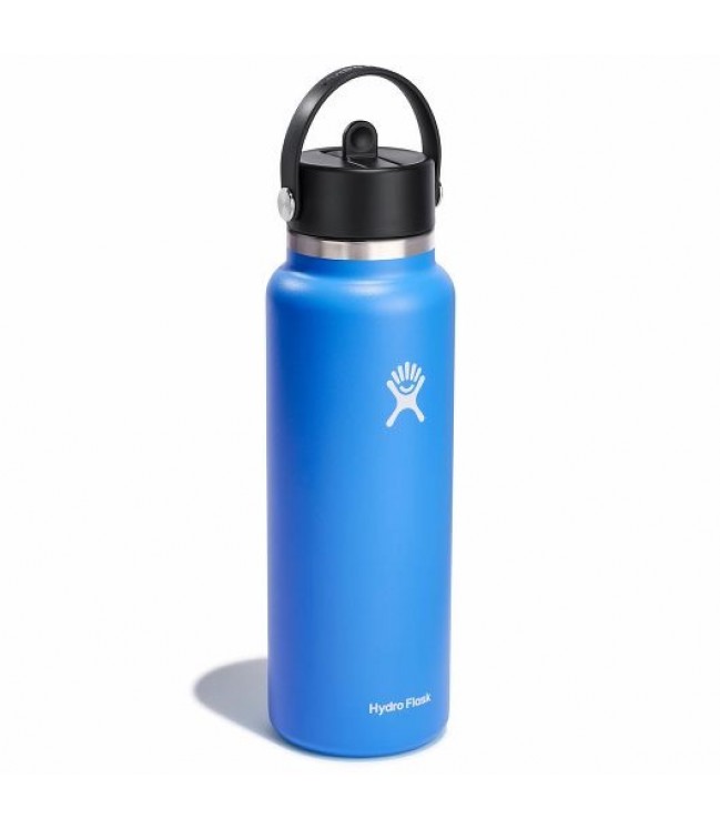Дорожная бутылка Hydro Flask Wide flex cap 1183 мл W40BTS482 Cascade + колпачок с трубочкой WFS001