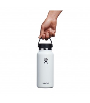 Hydro Flask Wide Mouth with flex cap travel bottle 946 ml W32BTS110 White