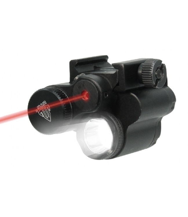 Leapers UTG Sub-compact LED žibintuvėlis ginklui su raudonu lazeriu