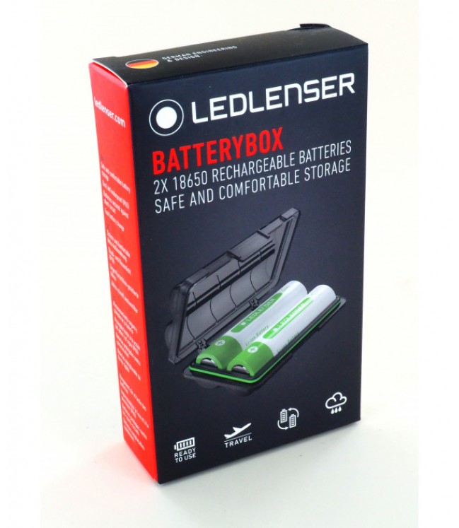 Ledlenser 2 x 18650 batteries in box 502128