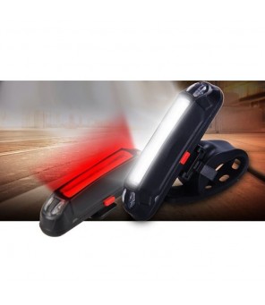 Велосипедный фонарь LTC LED COB белого/красного цвета с аккумулятором 450 мАч, 5 режимов LXLL87