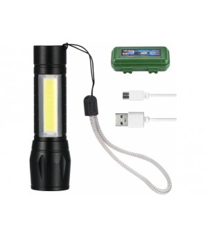 Mini LED COB flashlight, rechargeable