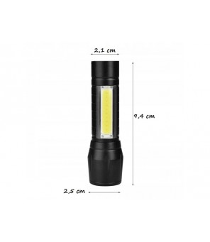 Mini LED COB flashlight, rechargeable