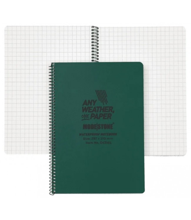 Modestone® A5 Side Spiral Notebook 148x210mm 50 Sheets C53 MIL Green