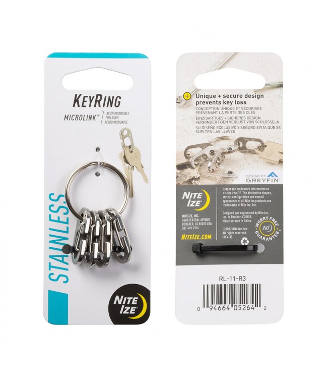 Nite Ize - стальной брелок KeyRing MicroLink - RL-11-R3