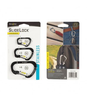 Nite Ize - SlideLock Carabiner Kit # 2, no. 3, no. 4 - Black - CSLC-01-R6
