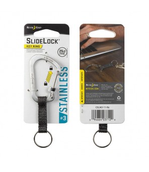 Nite Ize Slidelock Key Ring 3 Stainless 3 karabinas CSLW3-11-R6