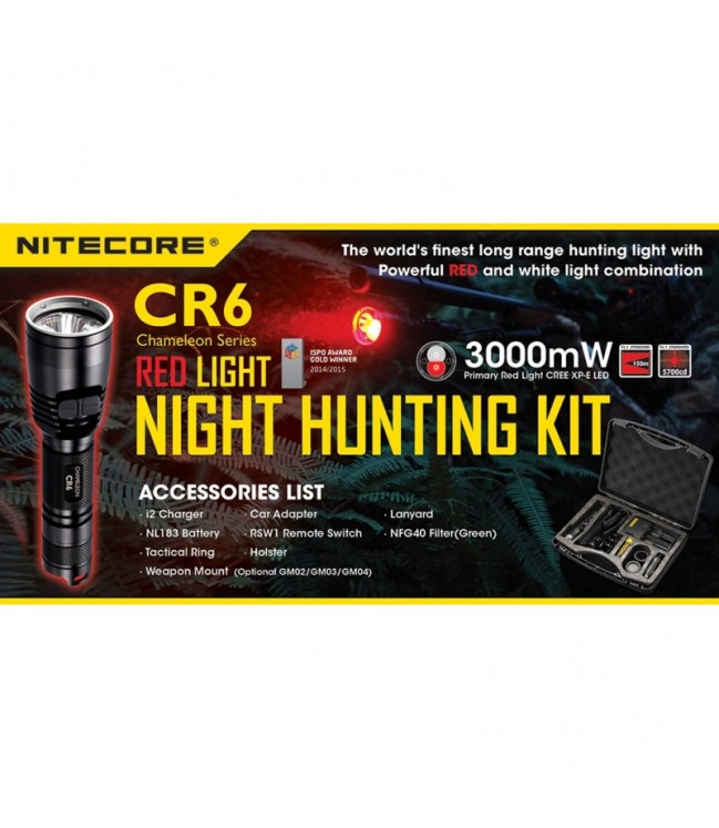 Nitecore CR6 Chameleon žibintuvėlis medžioklinis rinkinys