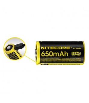Nitecore Li-Ion baterija 16340 - 650mAh 3.6V NL1665R