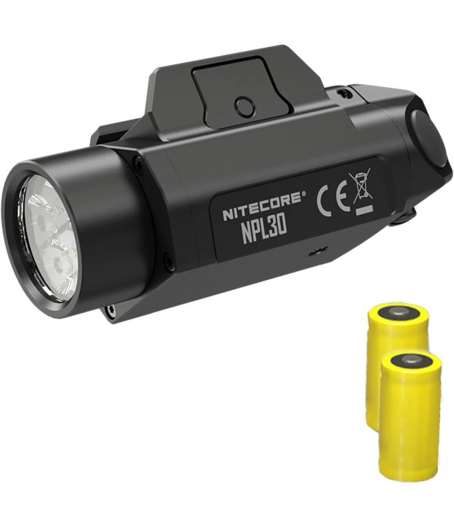 Nitecore NPL30 flashlight on gun 1200 lm