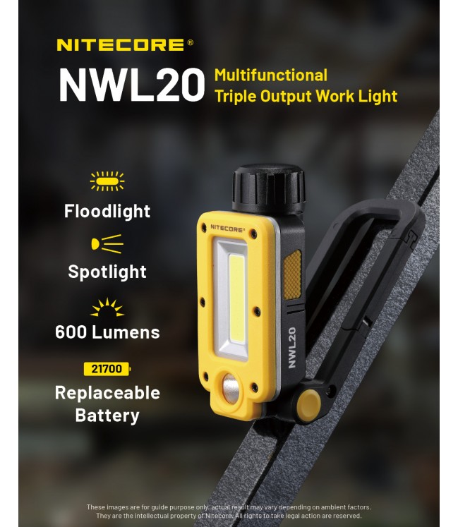 Рабочий фонарь Nitecore NWL20 600 лм
