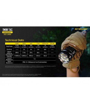 Nitecore TM9K TAC - 9800lm flashlight