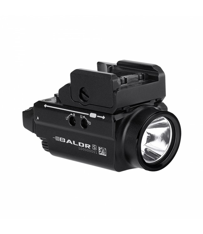 Olight BALDR S flashlight on pistol, rechargeable