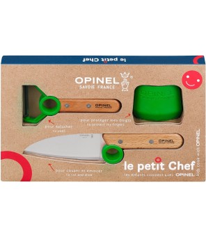 Opinel Le Petit Chef vaikiškas virtuvės įrankų komplektas, žalias
