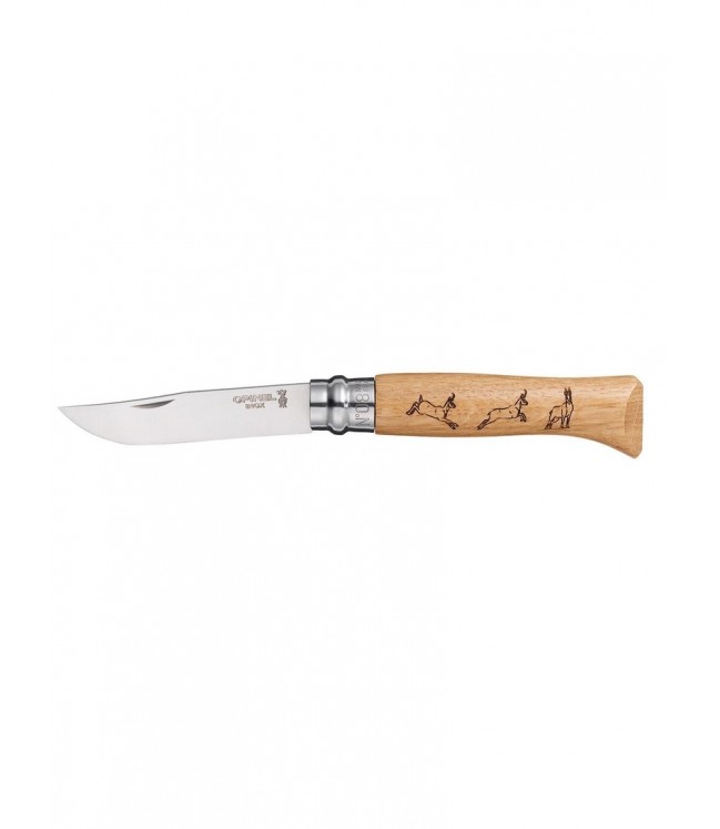 Opinel knife No.8 with oak handle mountain goat