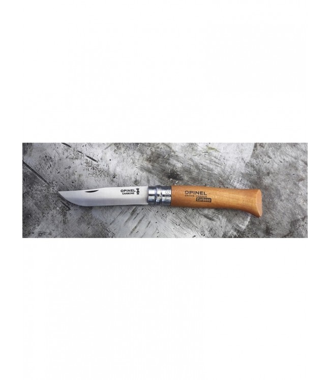 Opinel carbon steel knife No.8 with beech handle