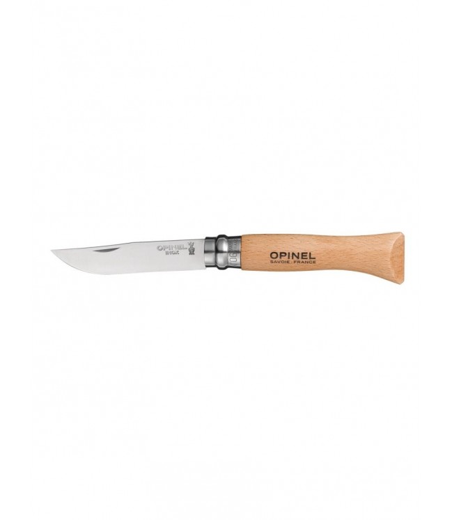 Opinel knife No.6 with beech handle and stainless steel blade