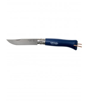 Opinel Trekking Knife No.8 with stainless steel blade and blue handle
