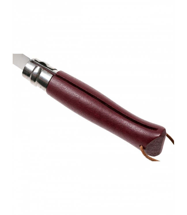 Opinel Trekking No.8 knife with stainless steel blade and burgundy handle