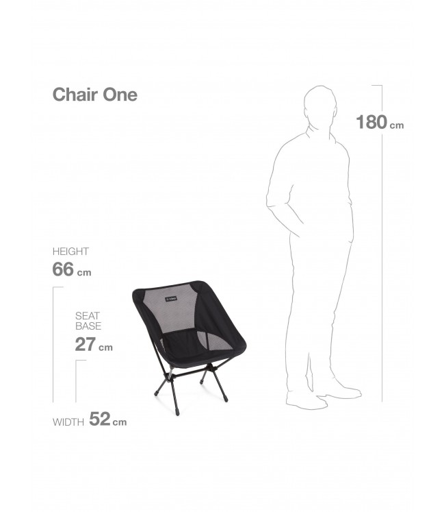 Turistinė kėdė Helinox Chair One - Juoda su mėlynais kraštais