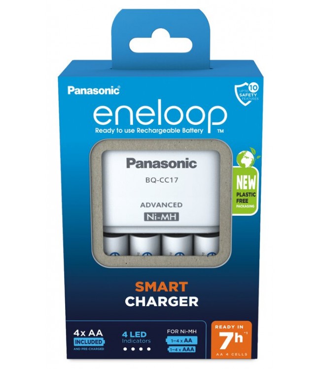 Panasonic Eneloop BQ-CC17 charger + 4 x R6/AA Eneloop 2000mAh BK-3MCDE